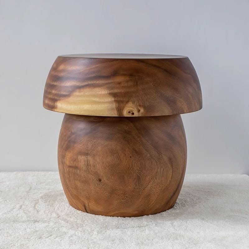 South American Walnut Solid Wood Stool, natural wood grain, unique curved design, home decor accent